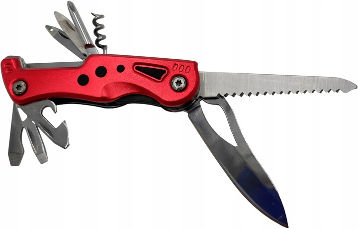 NÓŻ MULTITOOL SCYZORYK z LATARKA LED WIELOFUNKCYJNY 12w1 NOŻYK SKŁADANY PRO