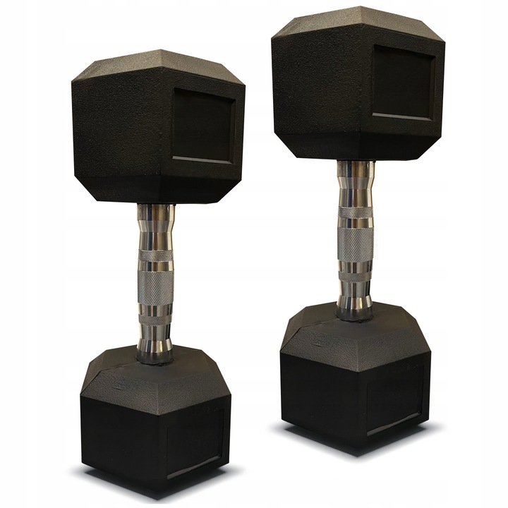 Hantla hantle hex żeliwny do ćwiczeń gumowany żeliwo 2x12,5kg