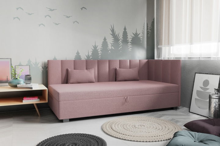 Tapczan pojedynczy 120cm Paula materac+oparcie