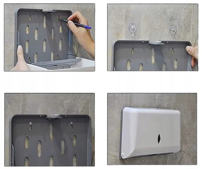 POJEMNIK DOZOWNIK PODAJNIK RĘCZNIKI PAPIEROWE ZZ BIAŁY NAŚCIENNY