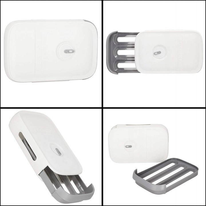 POJEMNIK ORGANIZER NA JAJKA do lodówki PODAJNIK PUDEŁKO ZAMYKANE 21 JAJ