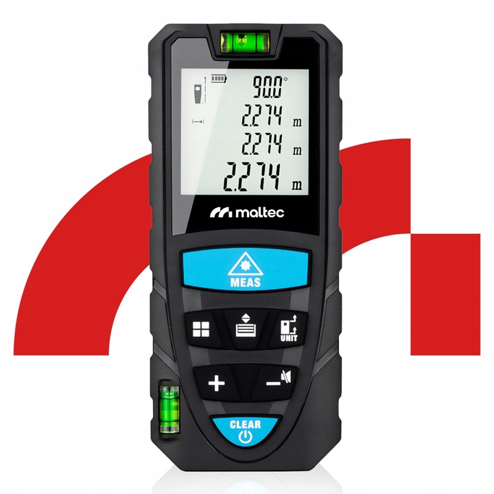 DALMIERZ LASEROWY 50M KĄTOMIERZ POZIOMICA CYFROWY MIERNIK ODLEGŁOŚCI