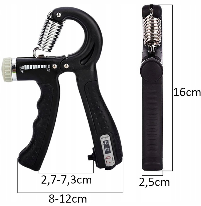 2x Ściskacz gripper z licznikiem regulowany 10-100kg do ćwiczeń nadgarstka
