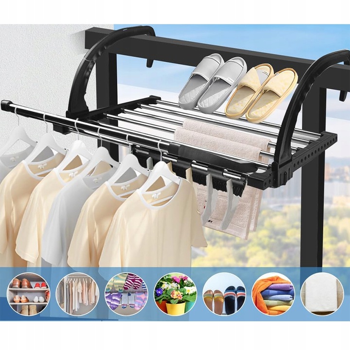 MAŁA SUSZARKA NA PRANIE STOJĄCA BALKONOWA SUSZARKA NA UBRANIA BUTÓW DO