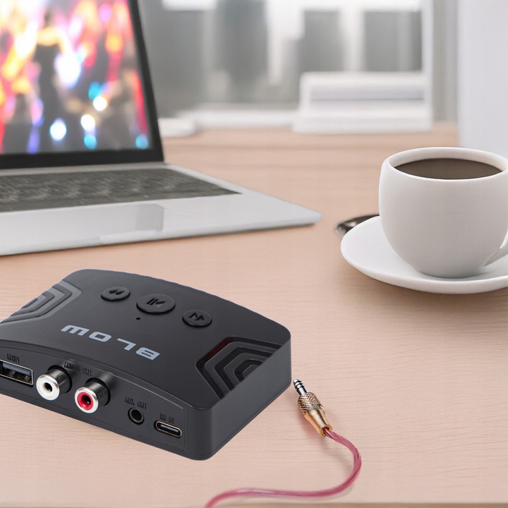 TRANSMITER ODBIORNIK BLUETOOTH 5.3 AUX MINIJACK 3,5mm USB-C 2xRCA