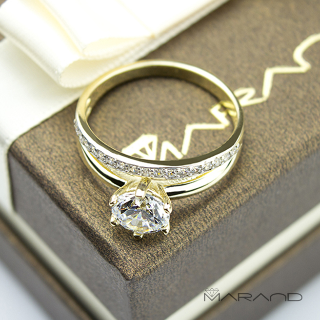 2w1 ZŁOTY PIERŚCIONEK NA ROCZNICĘ 333 8K r 14