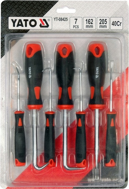 YATO ZESTAW 7 HACZYKÓW Z RĘKOJEŚCIĄ HAKI PODWAŻANIE SEPAROWANIE