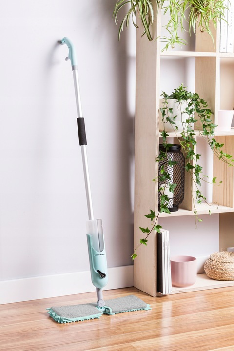 Mop Płaski ze Spryskiwaczem Obrotowy Mikrofibra do mycia i polerowania YORK