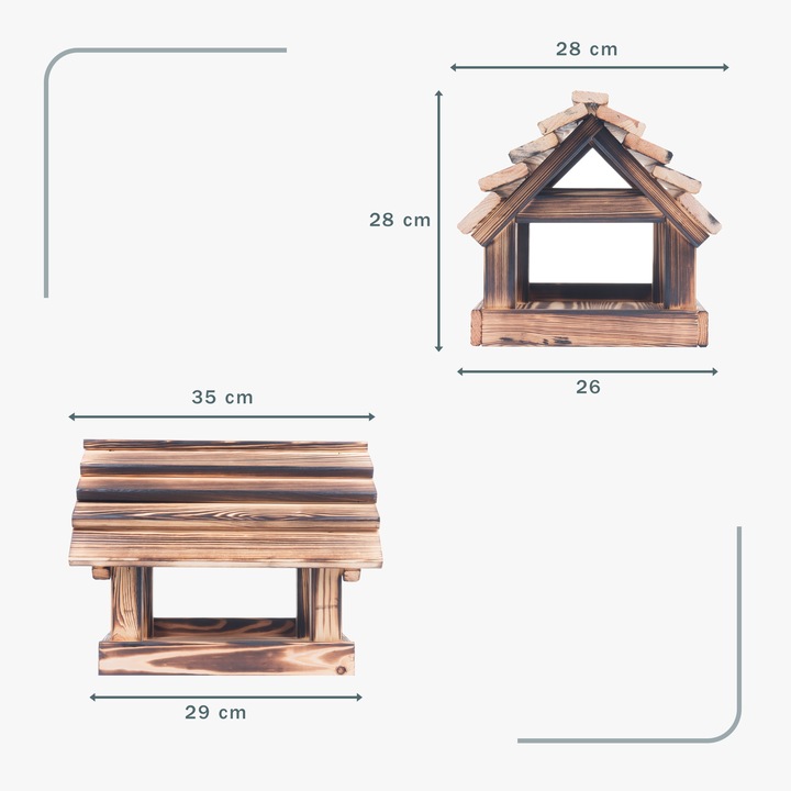 Karmnik Dla Ptaków Na Ziarno Duży Stojący Opalany Solidny + Słonecznik