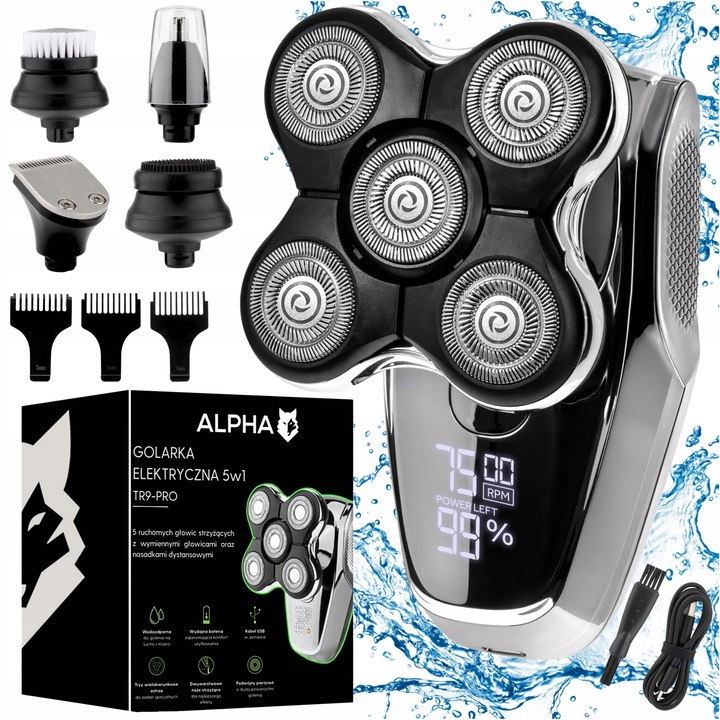 Golarka Maszynka do Golenia Brody, Włosów i Głowy - Trymer do Nosa