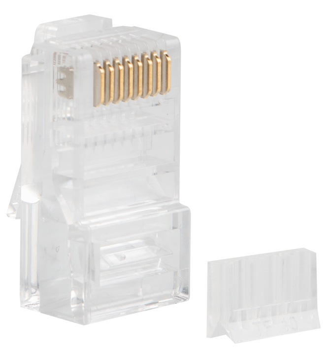 100 SZT. KOŃCÓWKI WTYK WTYKI RJ45 8P8C UTP KAT.6 CAT.6 Z PROWADNICĄ LANBERG