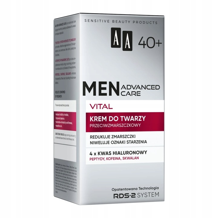 AA MEN ADVANCED CARE VITAL 40+ krem do twarzy przeciwzmarszczkowy 50ml