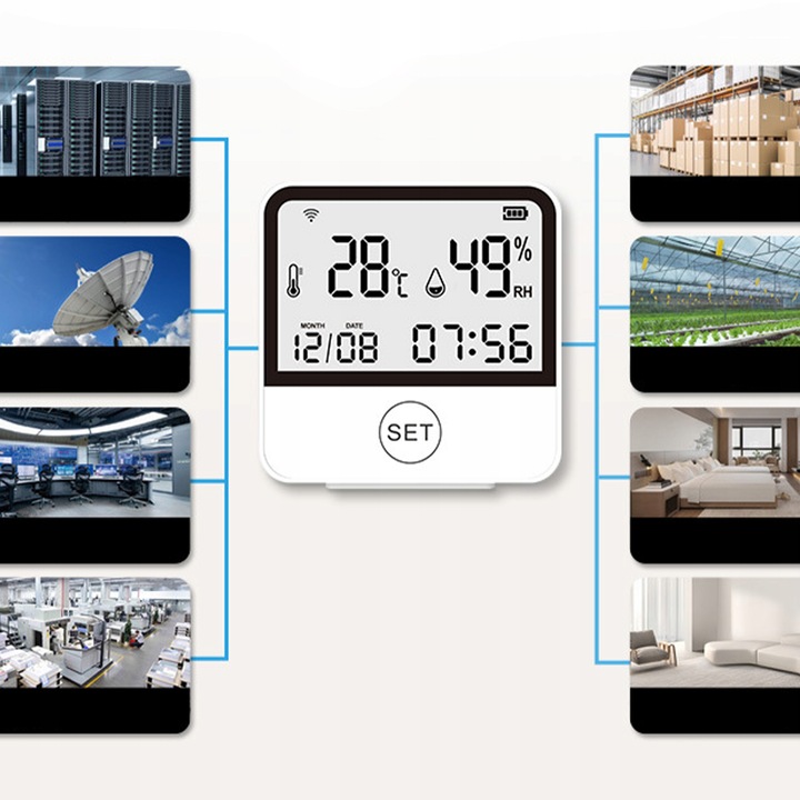 Stacja pogodowa WiFi Termometr Higrometr ZDALNY DOSTĘP Zegar Aplikacja