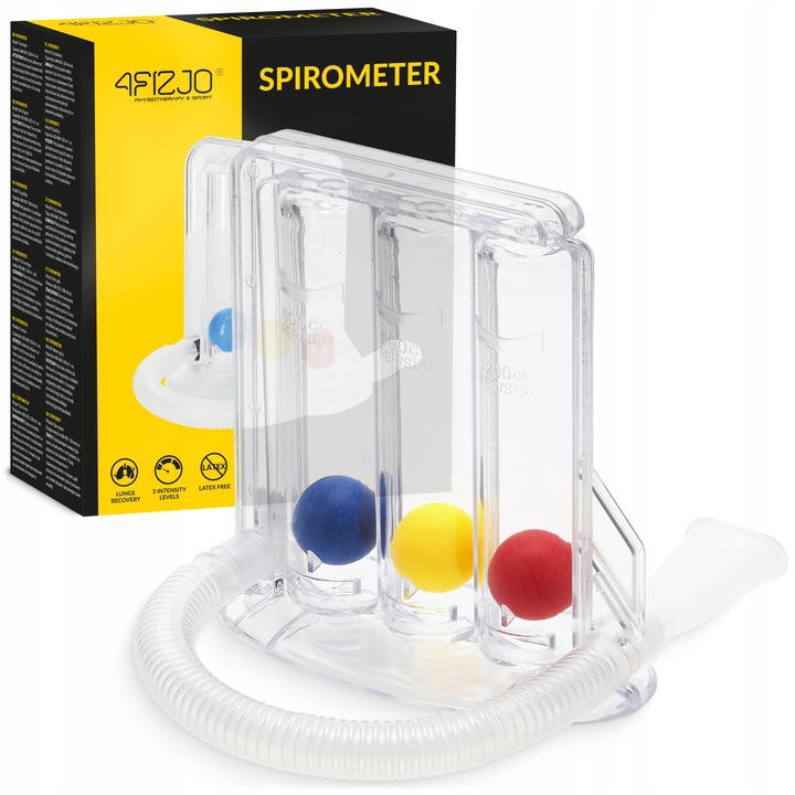 SPIROMETR KULKOWY DO ĆWICZEŃ WDECHU ODDECHOWY REHABILITACJA TRENING