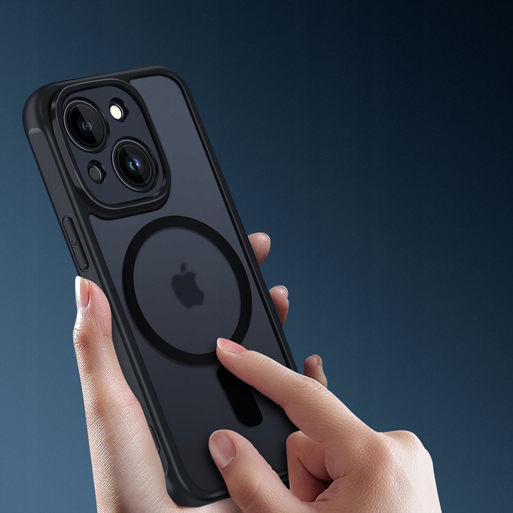 Etui do iPhone 15 do MagSafe MATT CASE WZMACNIANE 360° Szkło 5D PREMIUM
