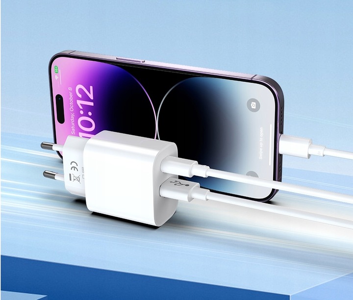 SZYBKA ŁADOWARKA SIECIOWA 38W 2xUSB | Power Delivery PD TYPE-C | USB QC 3.0