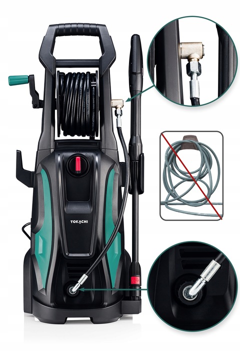 MOCNA MYJKA CIŚNIENIOWA 180bar POMPA ALUMINIOWA 2400W TURBO L8 +