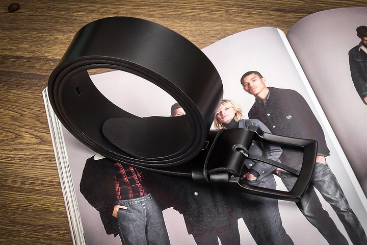 Pasek Skórzany Czarny SZEROKI GRACIO DO SPODNI 125