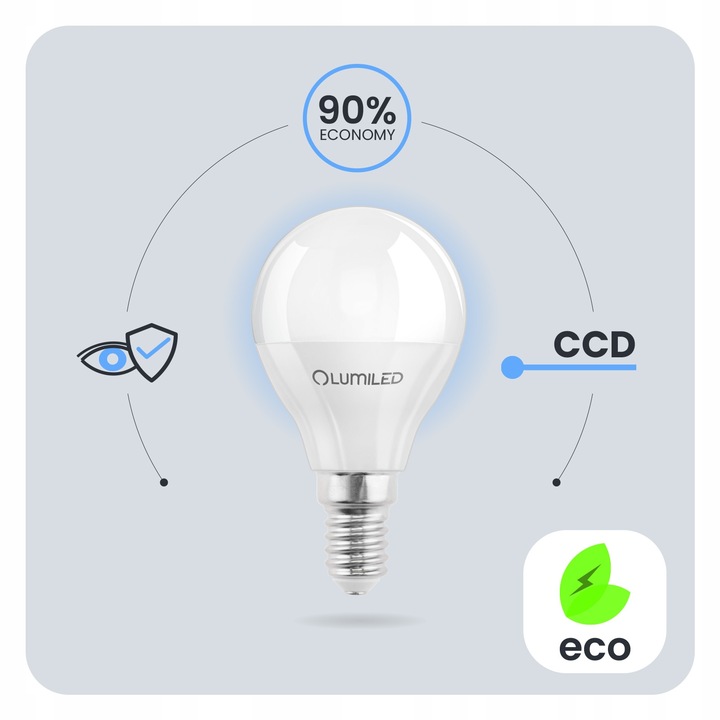 6x Żarówka LED E14 Mała Kulka 8W =80W 880lm 4000K PREMIUM LUMILED NIE