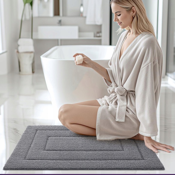 Dywanik Łazienkowy Chłonny z Mikrofibry Antypoślizgowy 80x50 cm
