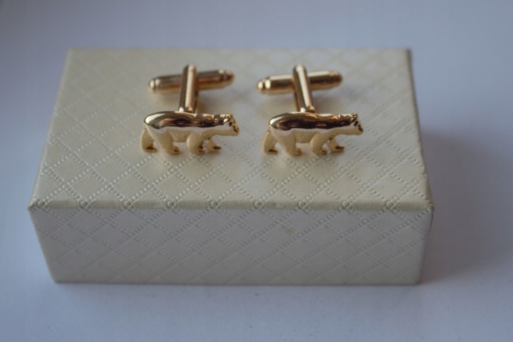 Spinki do mankietów EXC Niedźwiedź Miś Niedźwiadek Misiek srebrny w