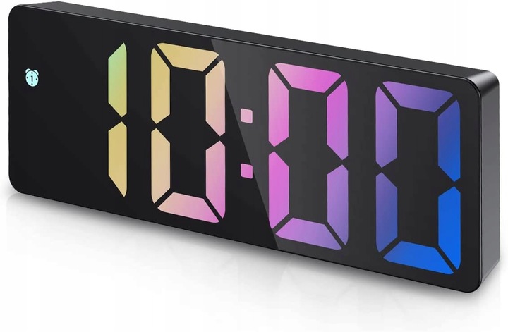 ELEKTRONICZNY ZEGAR LED BUDZIK ZEGAREK Z ALARMEM KOLOROWY