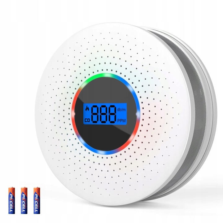 Czujnik czadu i dymu detektor tlenku węgla CO LCD JKD-512COM CE