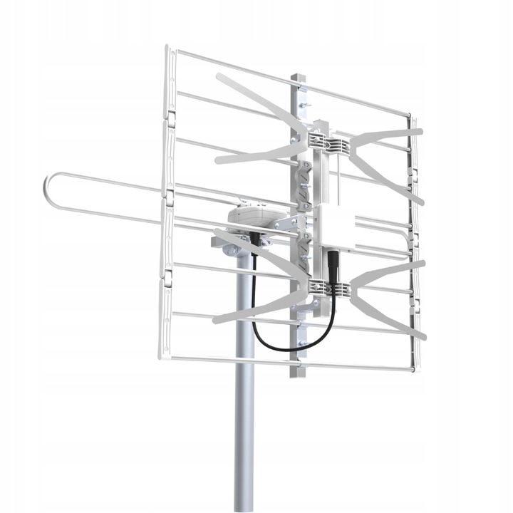 Antena TV DVB-T2 UHF VHF MUX8 ze wzmacniaczem siatkowa RET COMBO RF