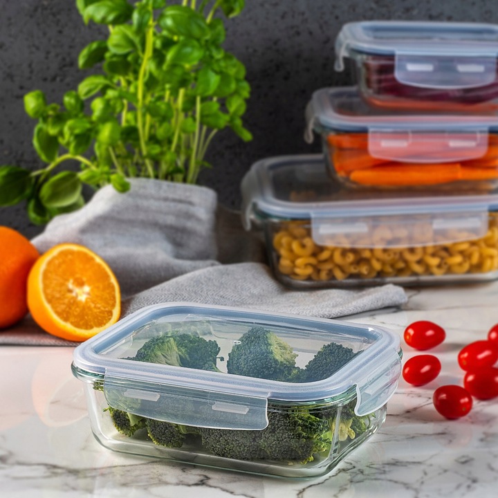 SZKLANY POJEMNIK NA ŻYWNOŚĆ JEDZENIE 1040ml Z POKRYWKĄ PUDEŁKO ŚNIADANIÓWKA