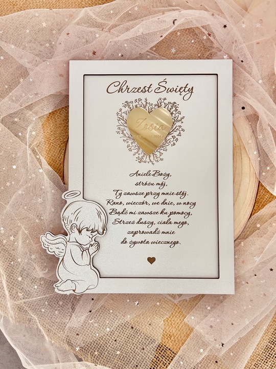 PAMIĄTKA CHRZTU ŚWIĘTEGO Z PERSONALIZACJĄ OBRAZEK + PUDEŁKO NA PIENIĄDZE