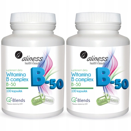 2x Aliness B COMPLEX KOMPLEKS Witamina B1 B3 B6 B12 | Układ nerwowy Serce