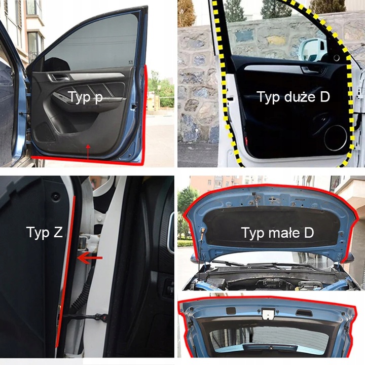 Uniwersalna uszczelka osłona krawędzi drzwi odbojnik maski- typ Z - 4M