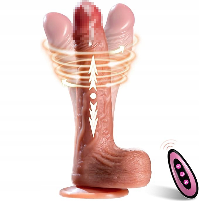 Realistyczne dildo z funkcjami ciągu, wibracji i ogrzewania, 4.5cm