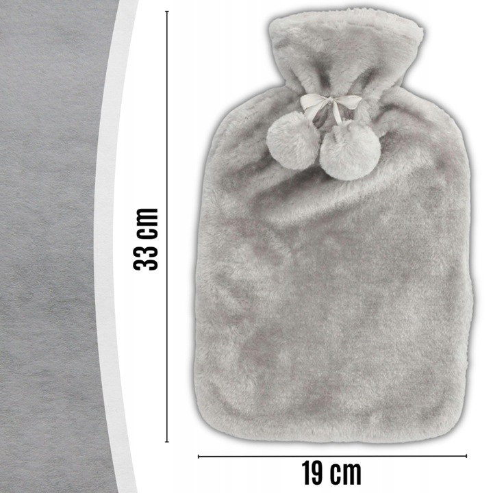 Duży Termofor Gumowy w Pokrowcu Ogrzewacz Pluszowy w Sweterku na Wodę XXL