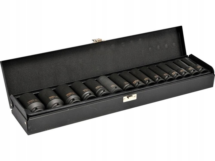 YATO ZESTAW KOMPLET NASADKI KLUCZE UDAROWE DŁUGIE 1/2 15 EL WALIZKA