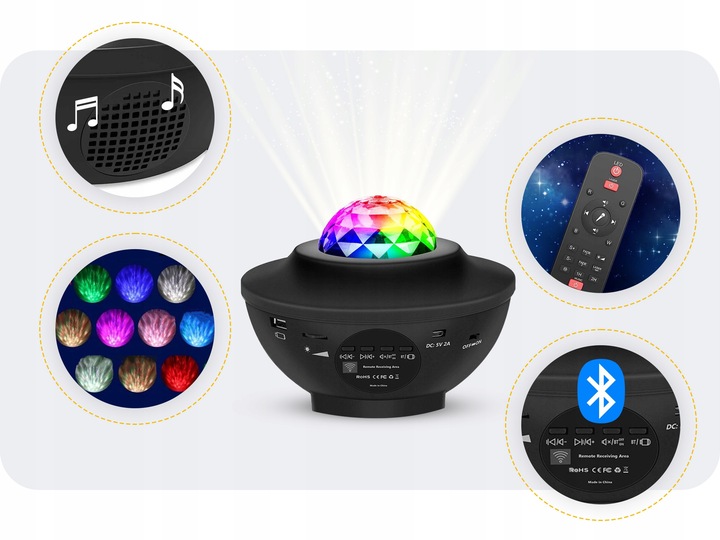 LAMPKA NOCNA KOSMOS PROJEKTOR GWIAZD RZUTNIK GWIAZD NIEBA DLA DZIECI PILOT