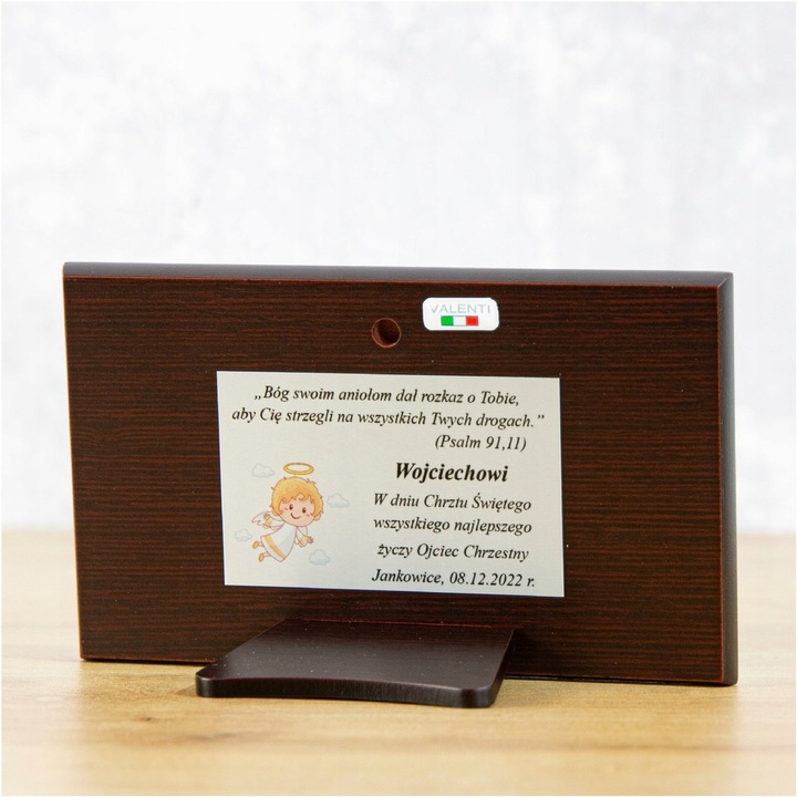 SREBRNY OBRAZEK PAMIĄTKA CHRZTU ŚWIĘTEGO ANIOŁEK