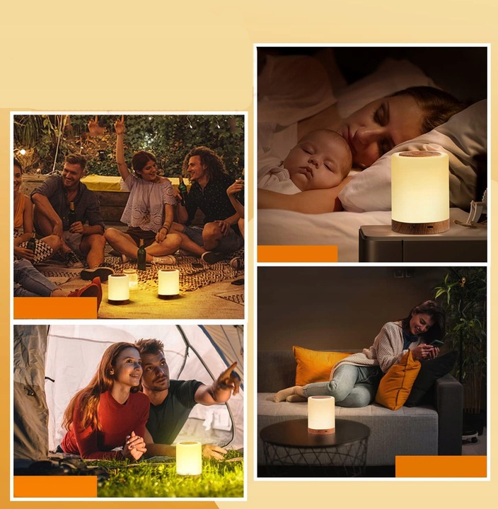 LAMPKA NOCNA LED, DOTYKOWA, ŚCIEMNIANA, LAMPA STOŁOWA LED, LAMPKA