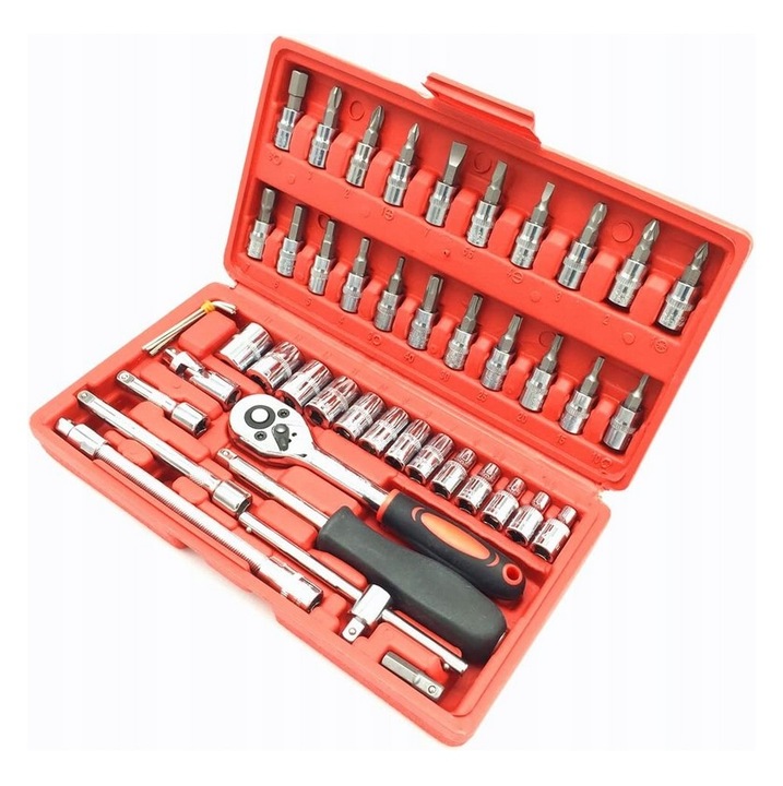 ZESTAW KLUCZY NASADOWYCH KLUCZE NASADOWE 46 TORX Bity Wkrętaki Imbusy