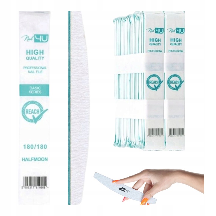 PILNIK JEDNORAZOWY ŁÓDKA DO PAZNOKCI 180/180 50 szt PROFESJONALNY KOREAŃSKI