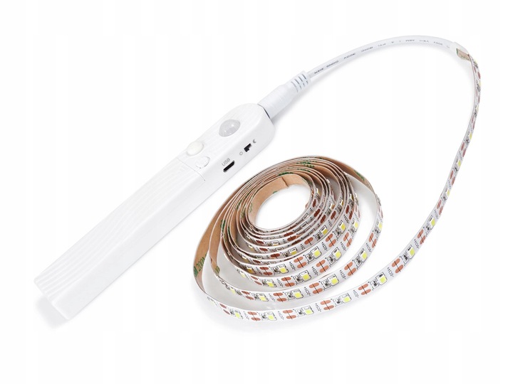 TAŚMA LED MONO 2M Z CZUJNIKIEM RUCHU NA BATERIE