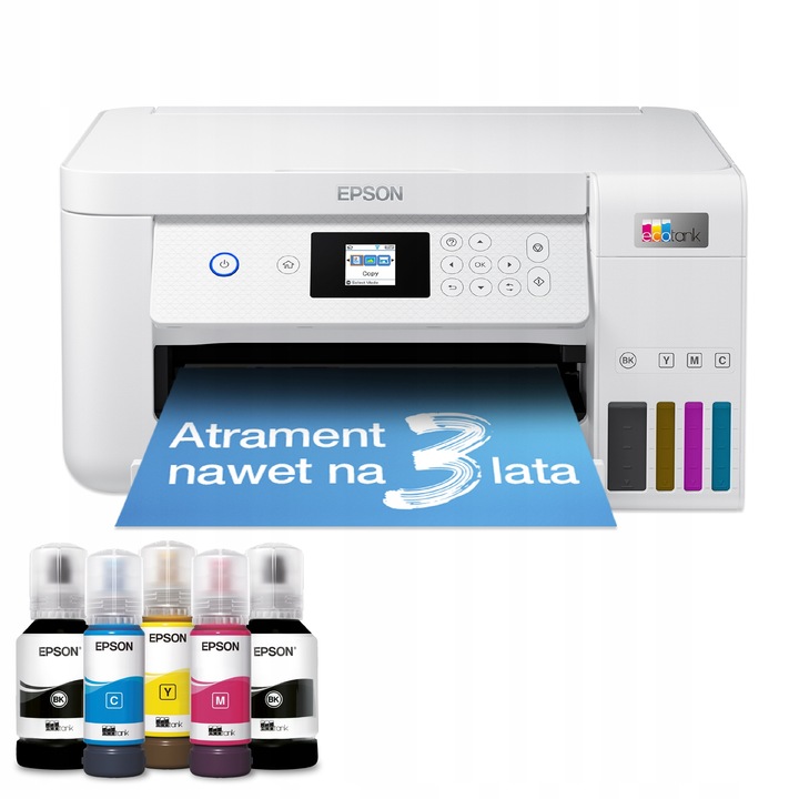 Drukarka Epson EcoTank Urządzenie 3w1 Skaner Druk KOLOR DUPLEX WIFI + TUSZE
