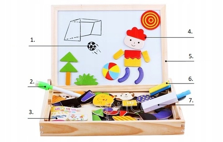 EDUKACYJNA DUŻA TABLICA MAGNETYCZNA KREDOWA