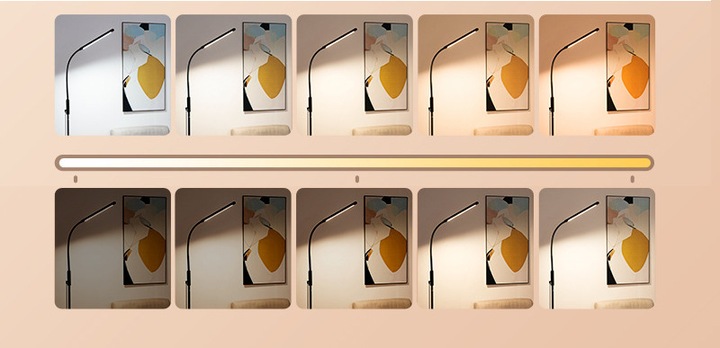 LAMPA LED STOJĄCA PODŁOGOWA BIAŁA LAMPKA BIURKOWA NOCNA USB PILOT