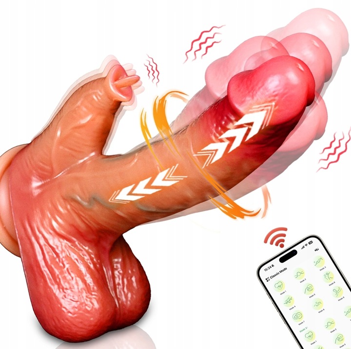 DILDO RUCH POSUWISTY I OBROTOWYM PENIS WIBRATOR GRZANIE 39stC APLIKACJA