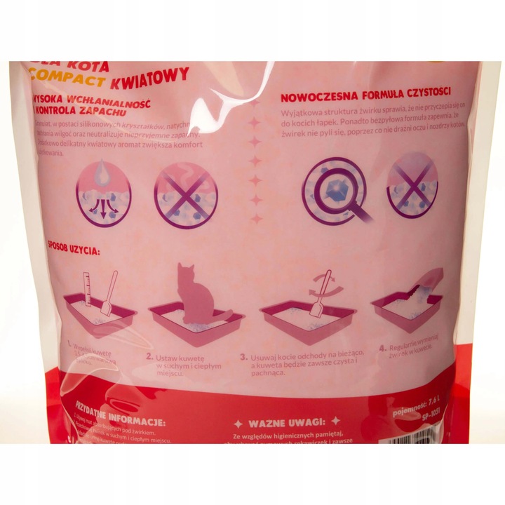 STRONG PETS Żwirek Silikonowy Dla Kota Drobny Compact Kwiatowy 7,6L