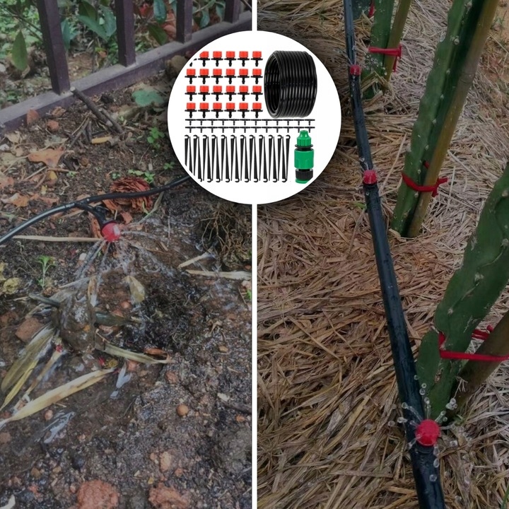 ZESTAW DO NAWADNIANIA KROPELKOWEGO SYSTEM DO KWIATKÓW ROŚLIN 25m + 30dysz