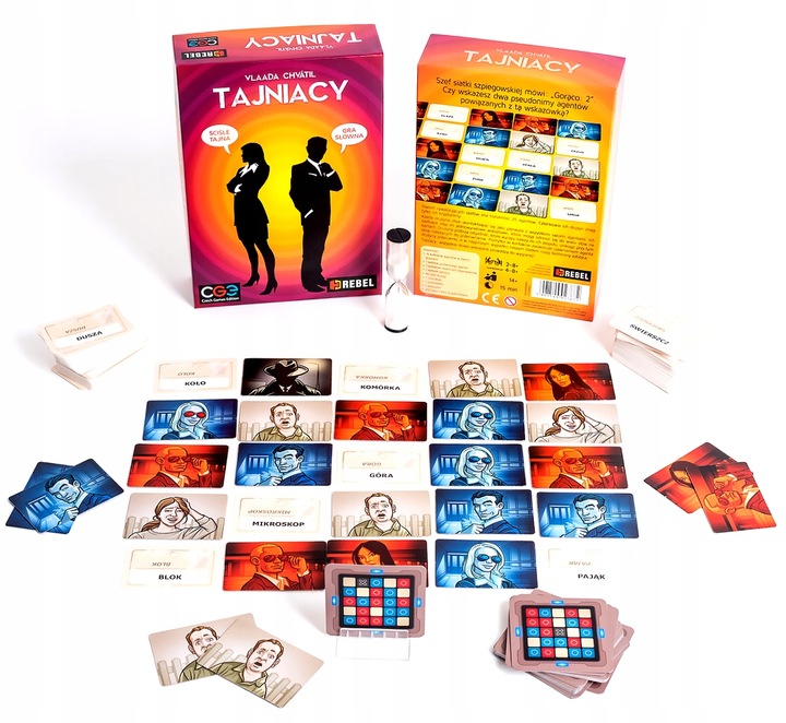 Tajniacy gra planszowa polegająca na skojarzeniach 2-8 osób, wiek 14+