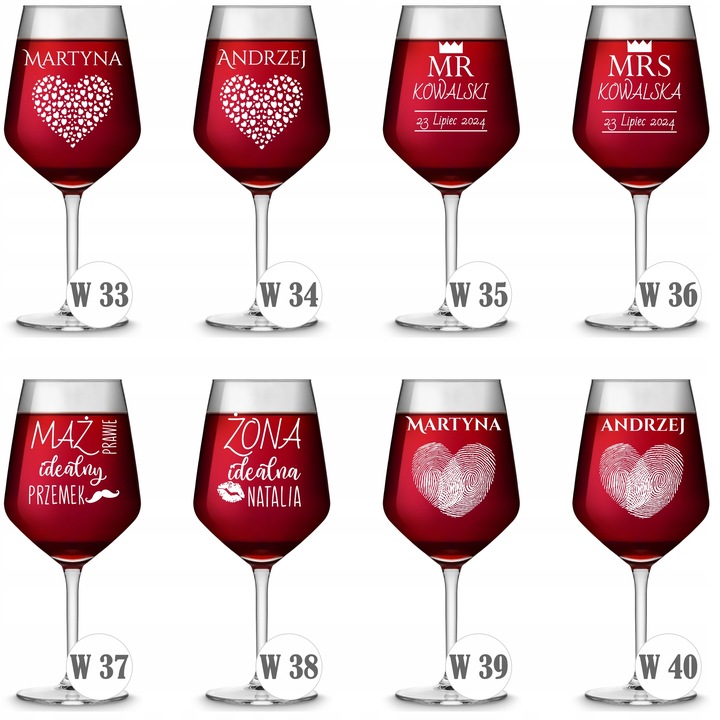 Kieliszek do WINA z GRAWERM PREZENT urodziny 18 20 30 40