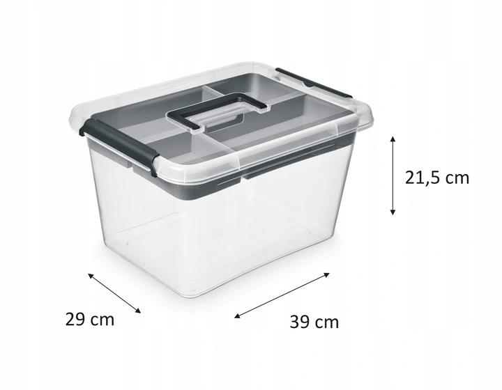 Pojemnik 15,5 l pudełko na klocki lego przezroczysty organizer z